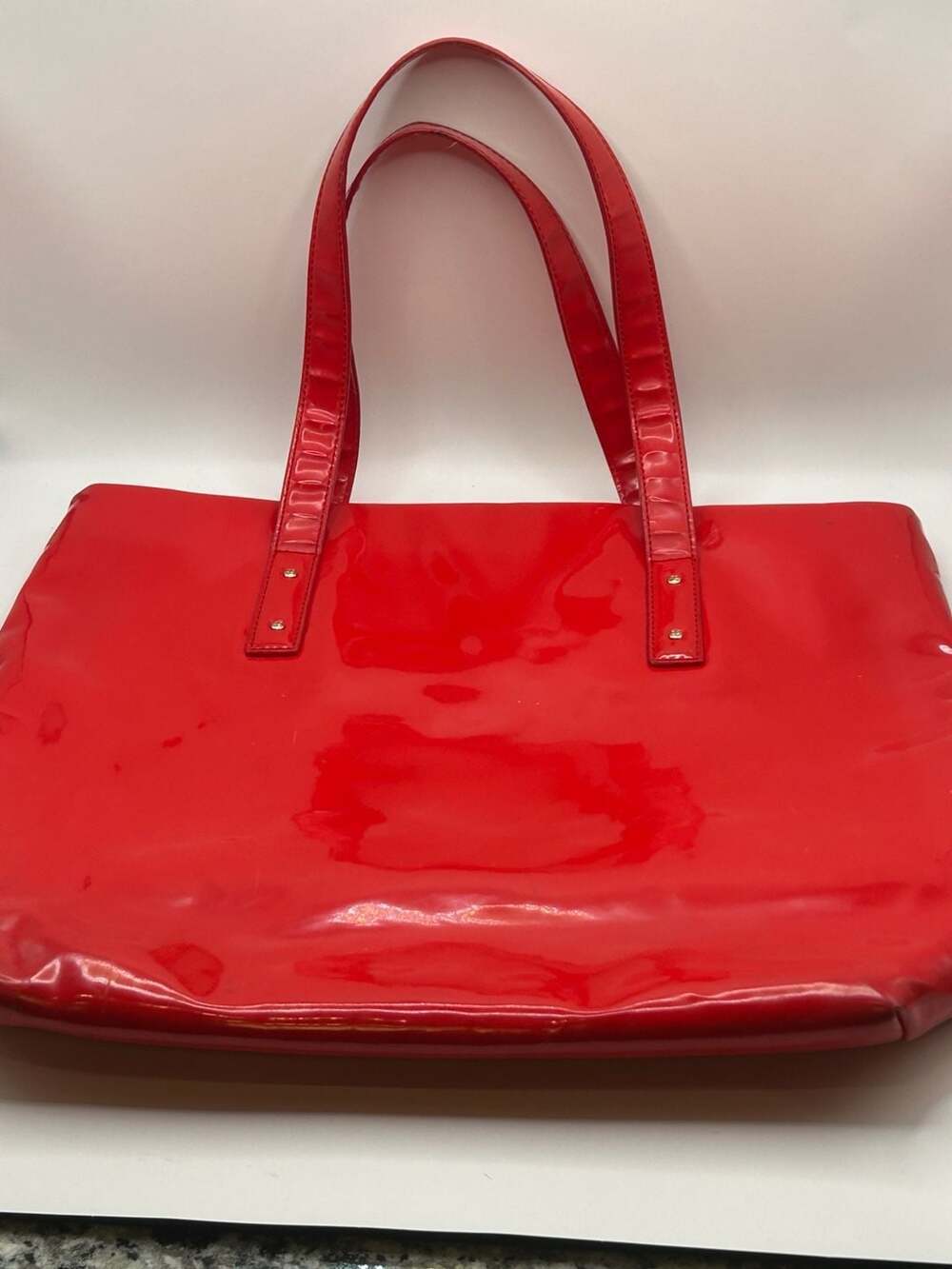 Kate Spade New York Red Patent Leather Logo Tote Bag - Picture 2 of 7